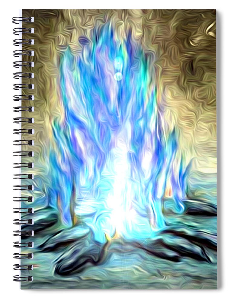 The Entranceway Spiral Notebook featuring the digital art Campfire Blues by Ronald Mills