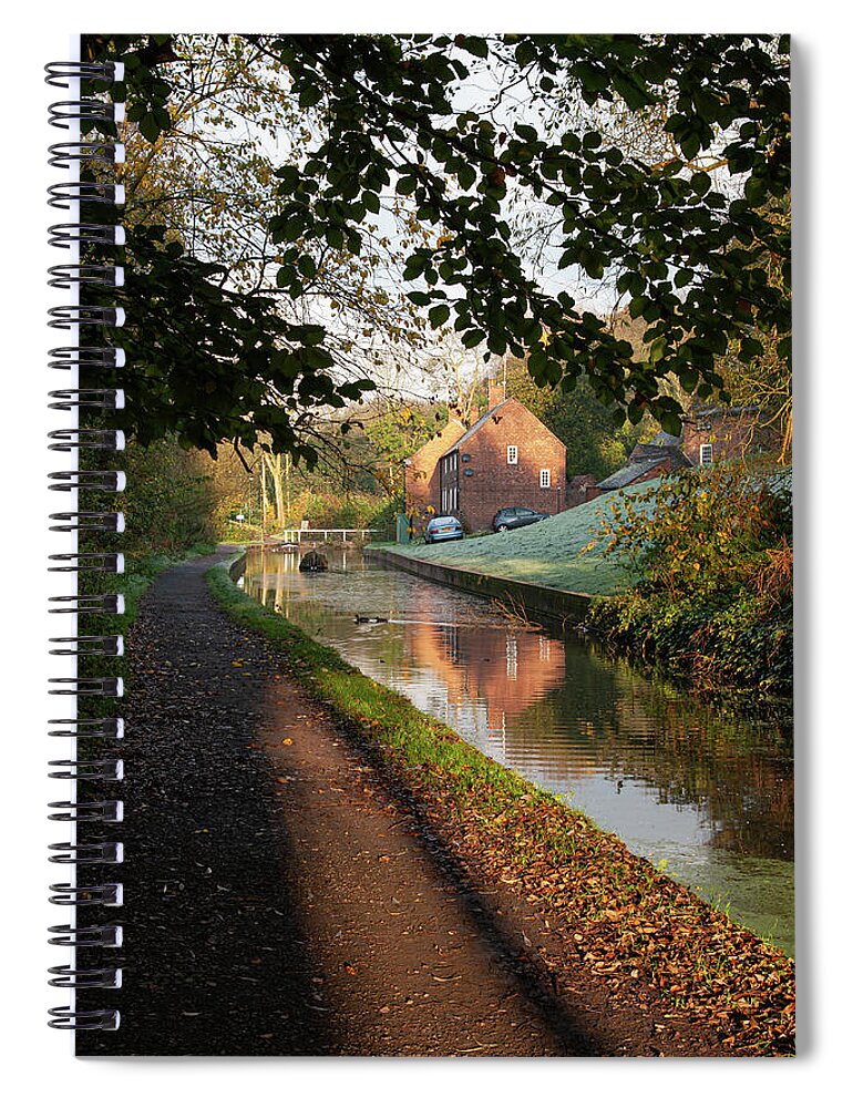 Canal Spiral Notebook featuring the photograph Canal under the trees by Average Images