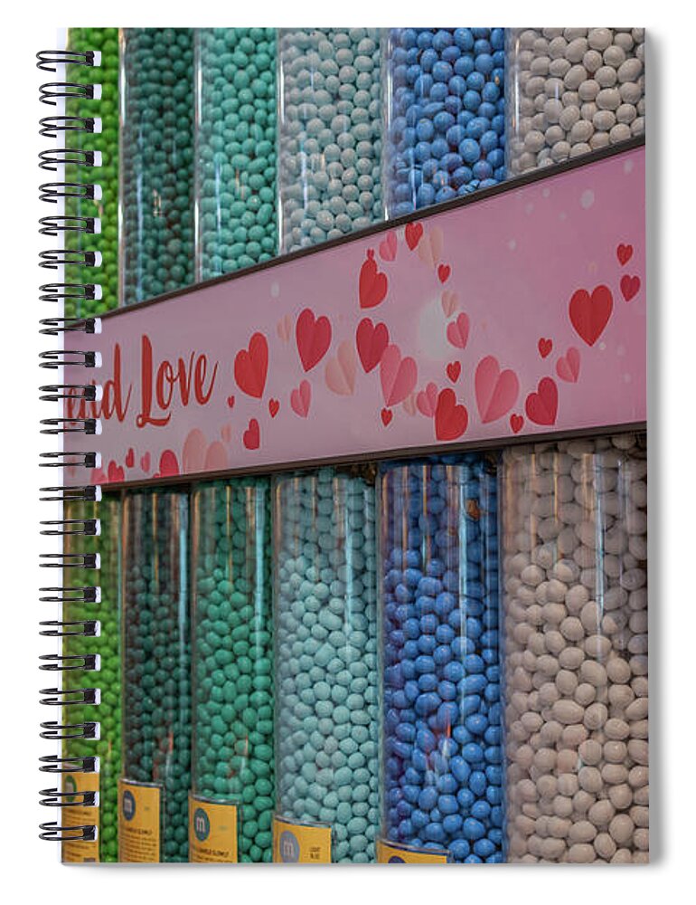 M And M Store Spiral Notebook featuring the photograph Candy Color in New York City by Marcy Wielfaert