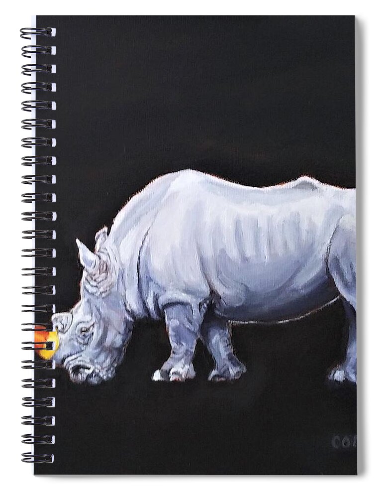 Candy Spiral Notebook featuring the painting Candy Corn Horn by Jean Cormier