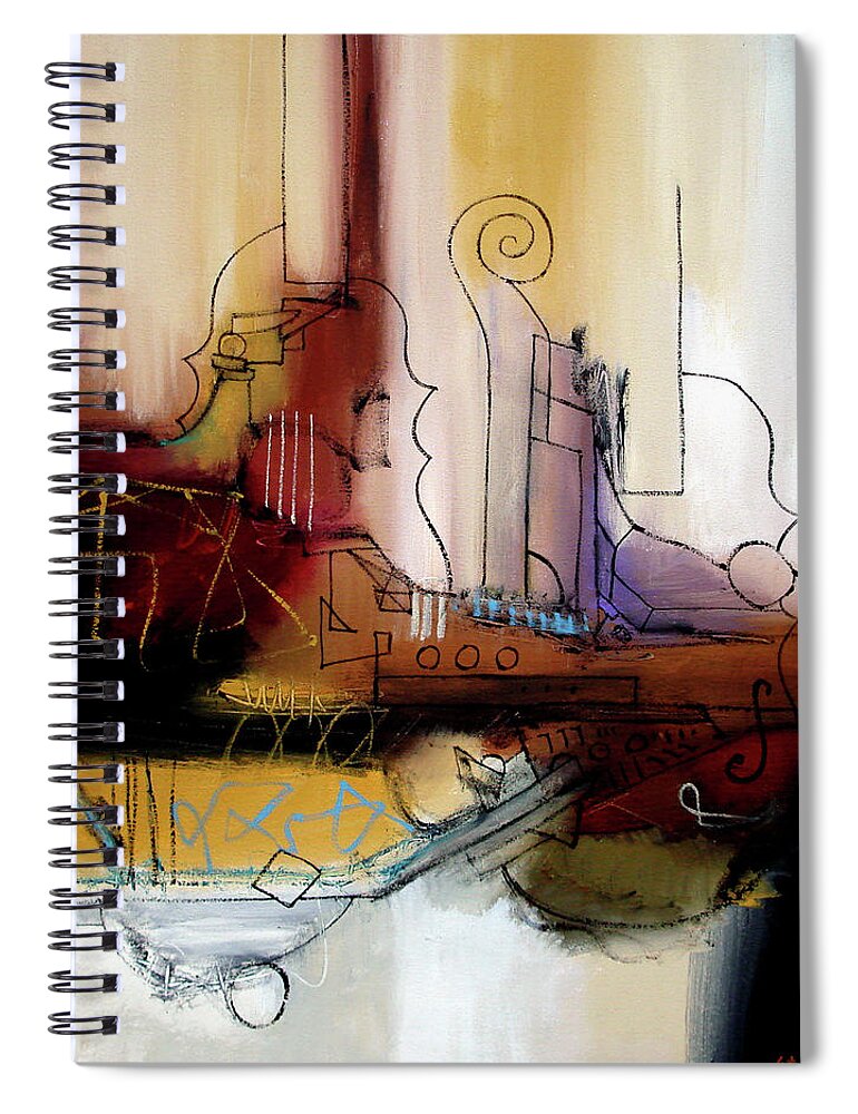 Music Spiral Notebook featuring the painting Canyon Land by Jim Stallings
