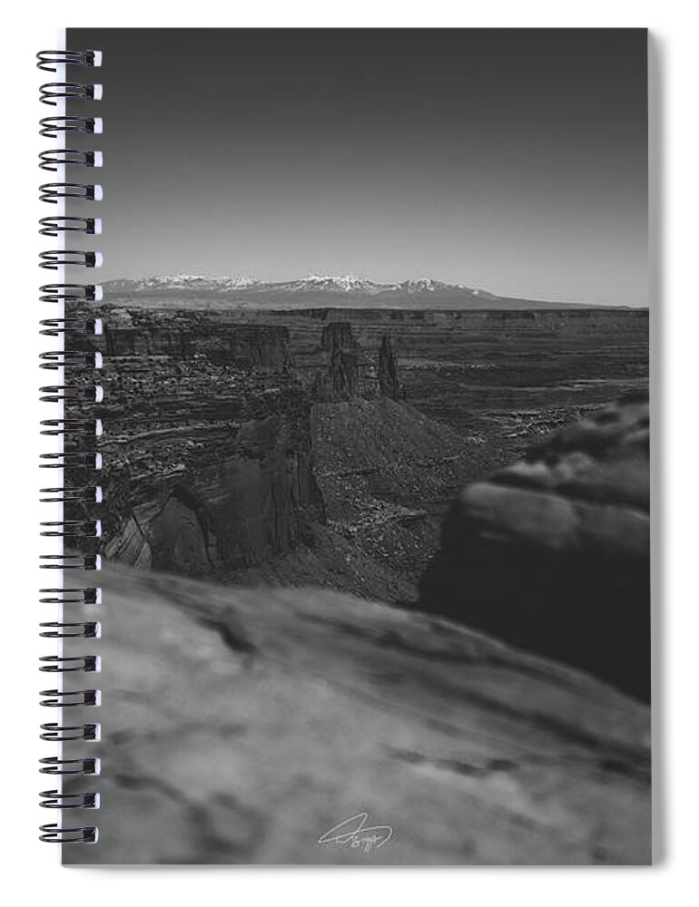  Spiral Notebook featuring the photograph Canyonlands BW by William Boggs