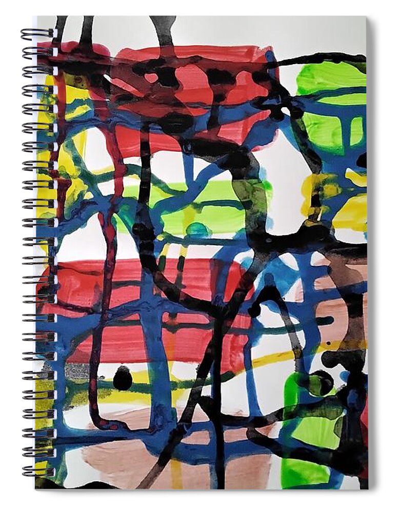  Spiral Notebook featuring the painting Caos 19 by Giuseppe Monti