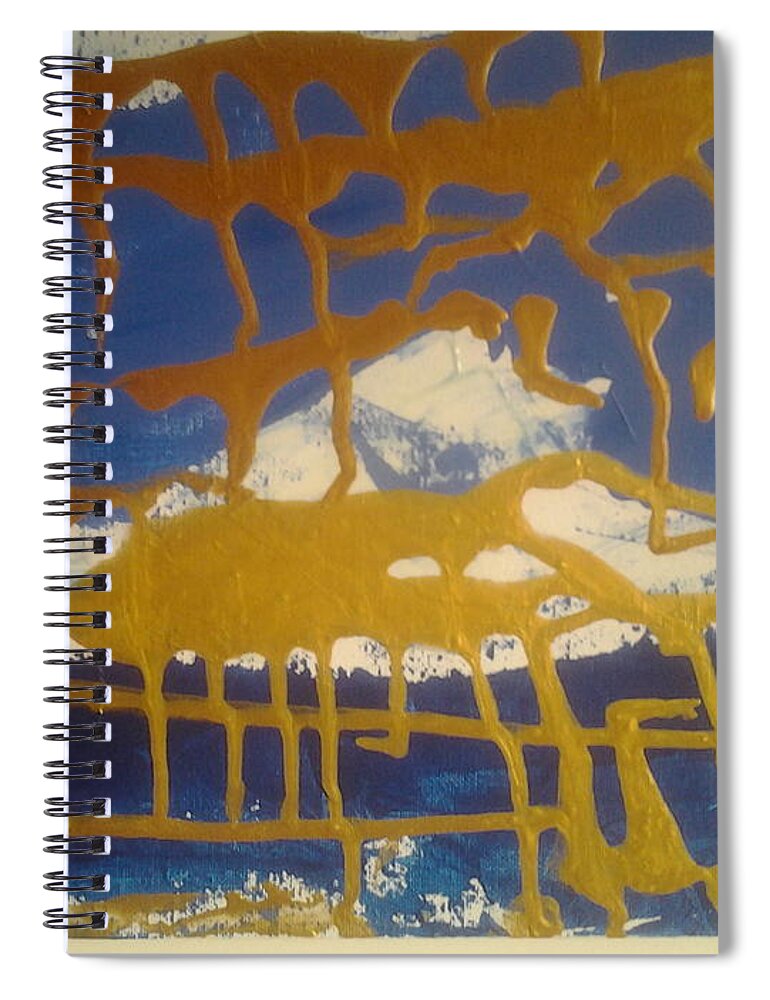  Spiral Notebook featuring the painting Caos41 by Giuseppe Monti