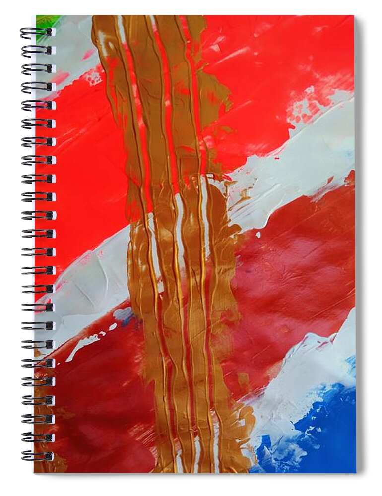 Almost Vertical Cuts Spiral Notebook featuring the painting Caos57 almost vertical cuts by Giuseppe Monti