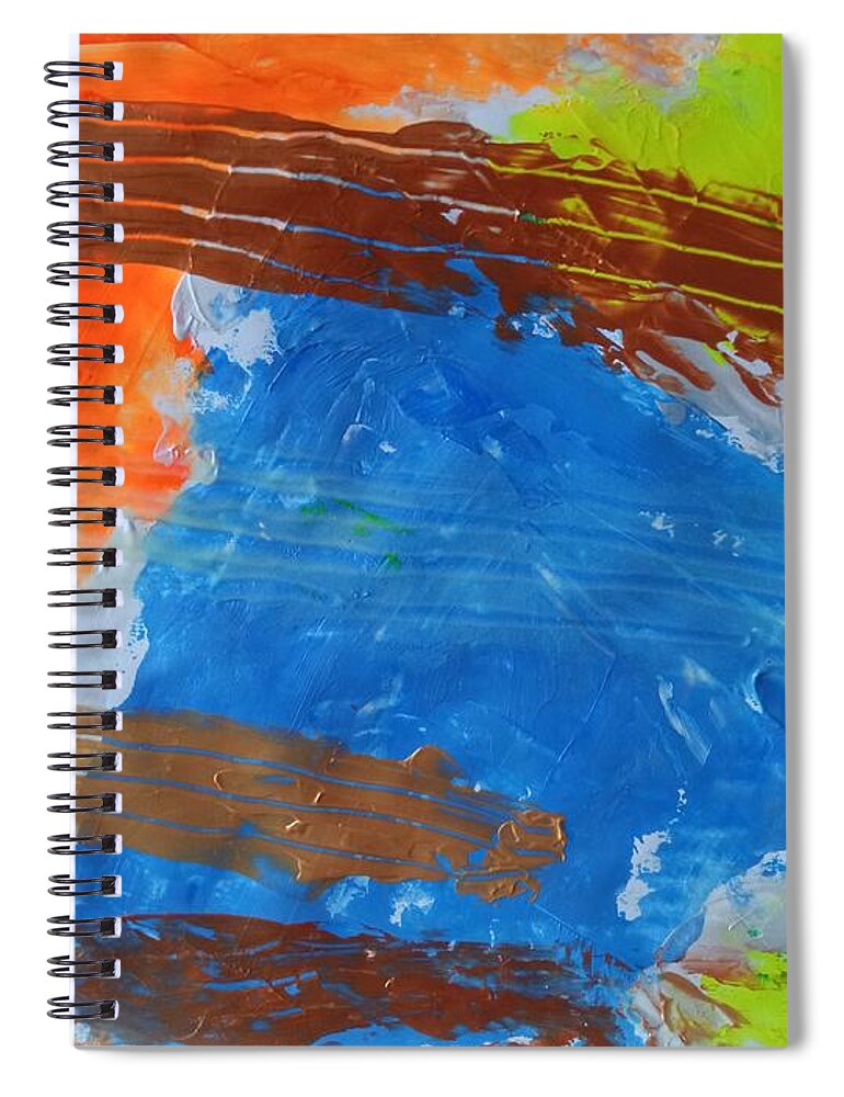 Spiral Notebook featuring the painting Caos60 openart by Giuseppe Monti