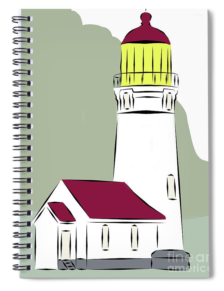 Cape-blanco Spiral Notebook featuring the digital art Cape Blanco by Kirt Tisdale