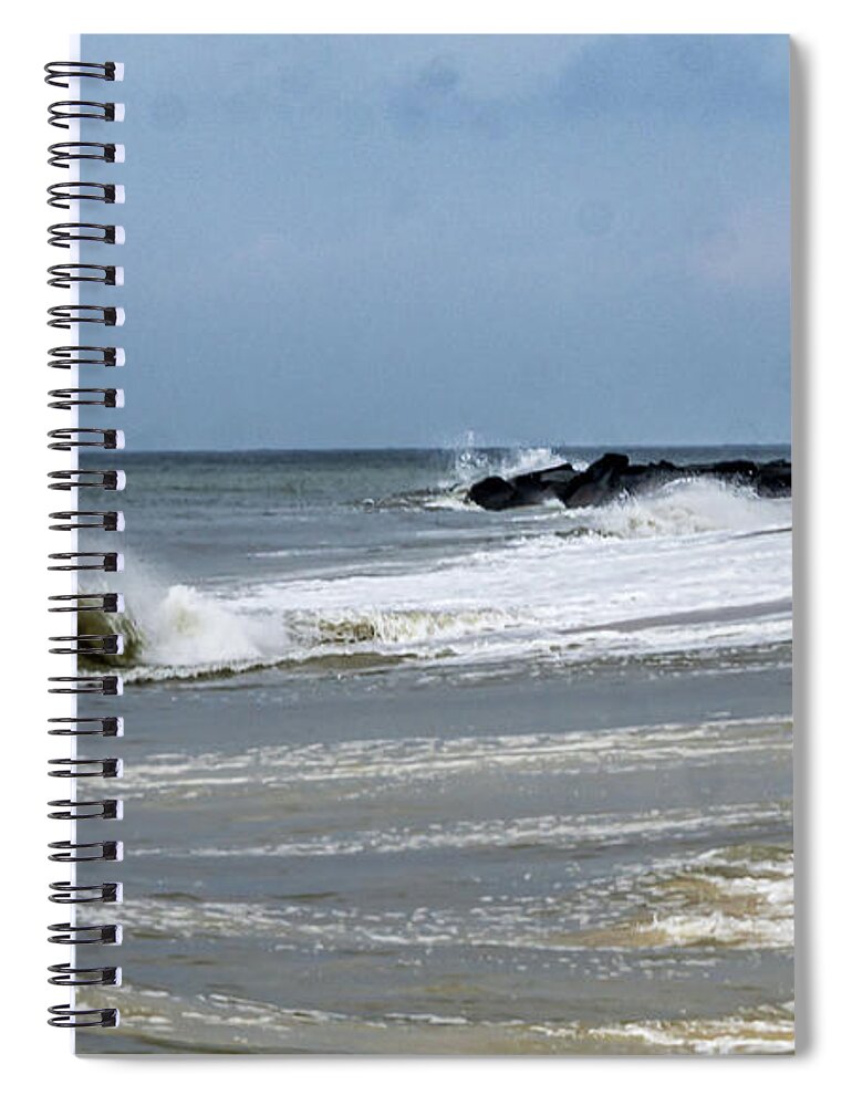 Beach Spiral Notebook featuring the photograph Cape May Beach - Surf by Louis Dallara