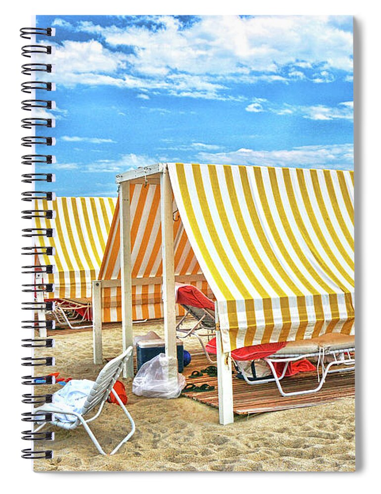 Cape May Spiral Notebook featuring the photograph Cape May Cabanas 2 by Allen Beatty