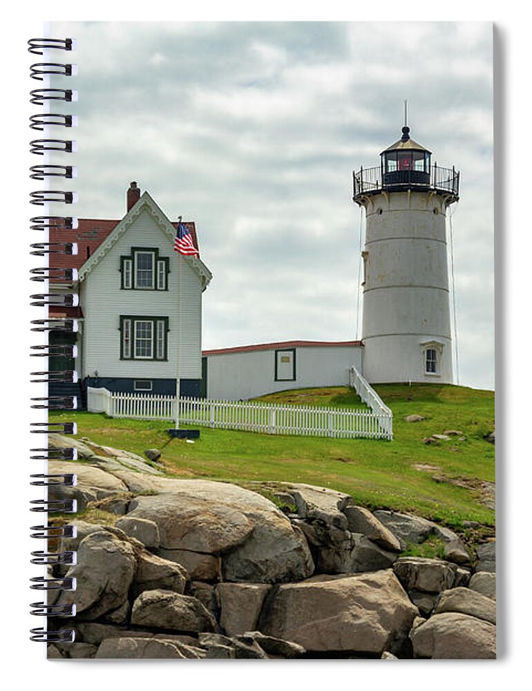 Lighthouse Spiral Notebook featuring the photograph Cape Neddick Light 6 by Cindy Robinson