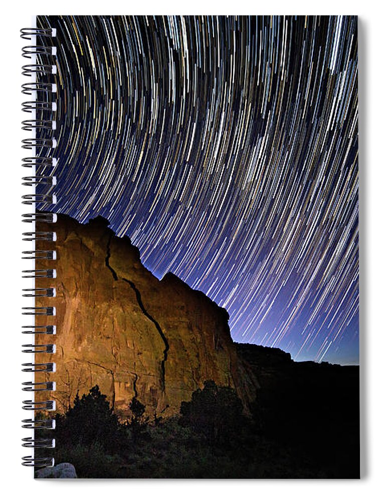 Startrail Spiral Notebook featuring the photograph Capitol Reef Star Trail by Wesley Aston