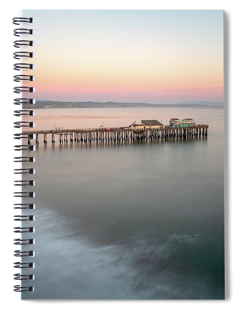America Spiral Notebook featuring the photograph Capitola Wharf Pier at Sunset Photo by Paul Velgos