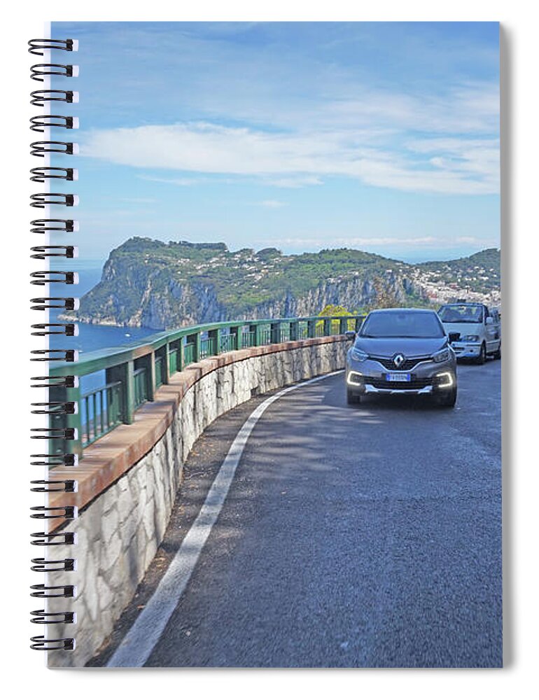 Capri Spiral Notebook featuring the photograph Capri Coastal Drive by Yvonne Jasinski