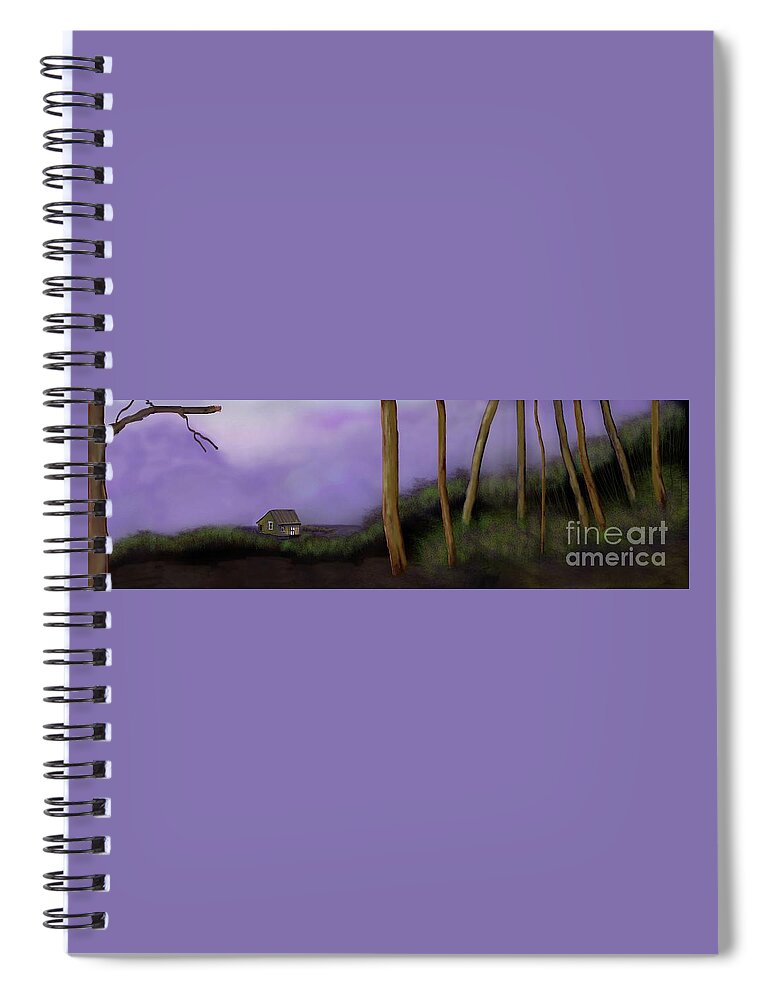 Hut Spiral Notebook featuring the digital art Captain Hargraves Fishing Cottage by Julie Grimshaw