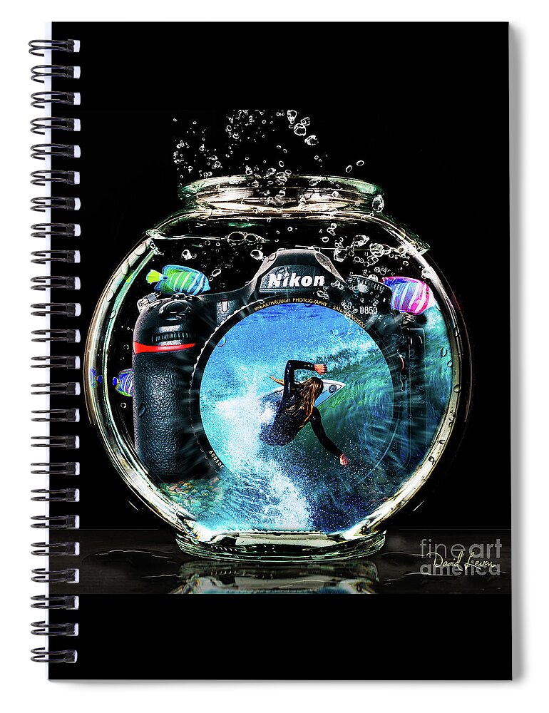 Breakthrough Photography Spiral Notebook featuring the photograph Captured and Preserved in Camera and Fishbowl by David Levin