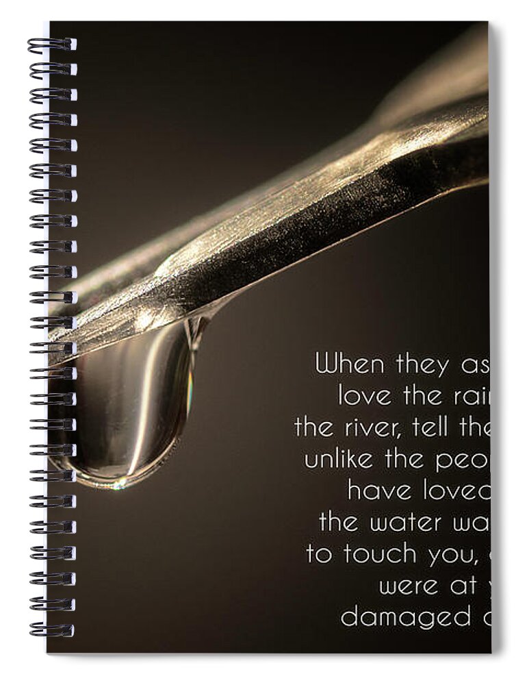 Composite Spiral Notebook featuring the photograph CARD Waterdrop by Wolfgang Stocker