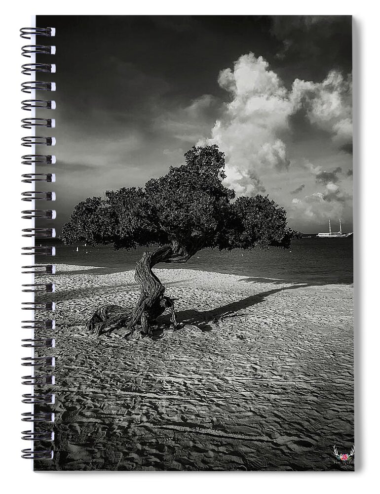 Blackandwhite Spiral Notebook featuring the photograph Caribbean Vacation by Pam Rendall