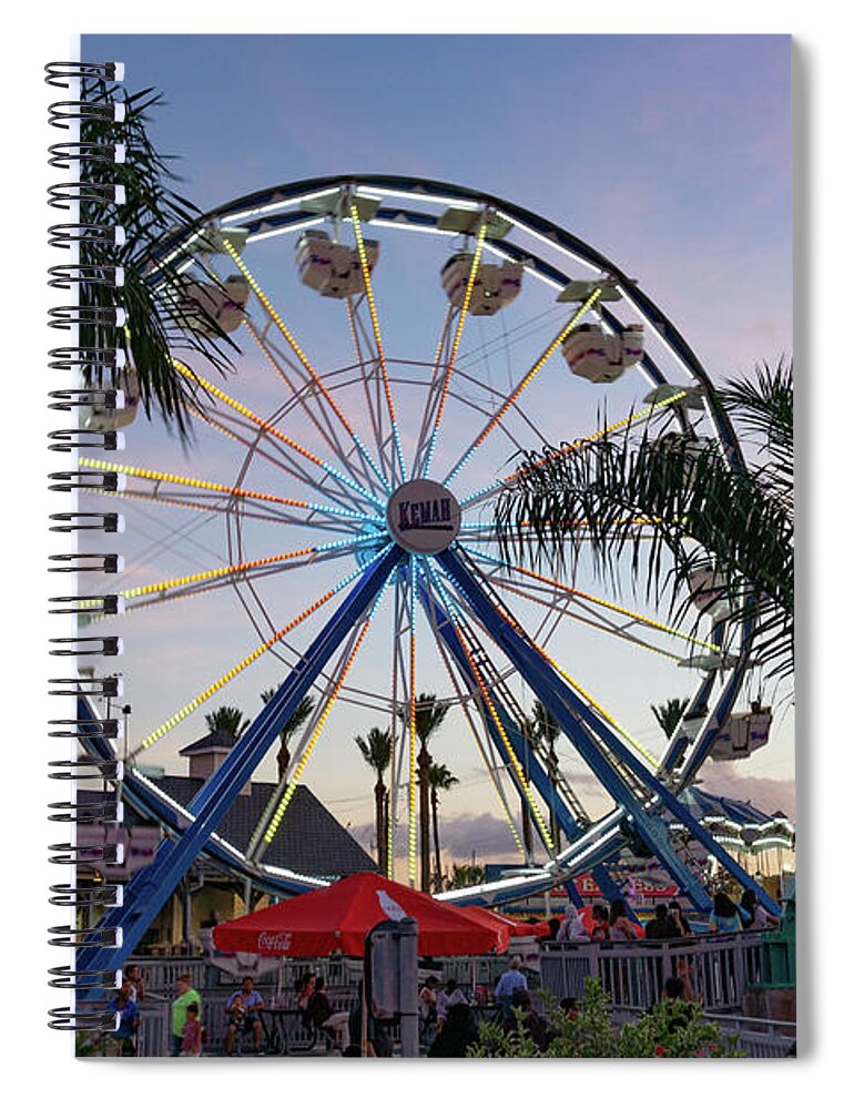 Boardwalk Spiral Notebook featuring the photograph Carnival at Kemah by Tim Stanley