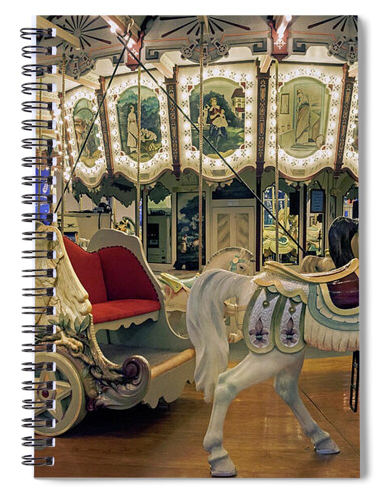 Carousel Spiral Notebook featuring the photograph Carousel Chariot by Jerry Gammon