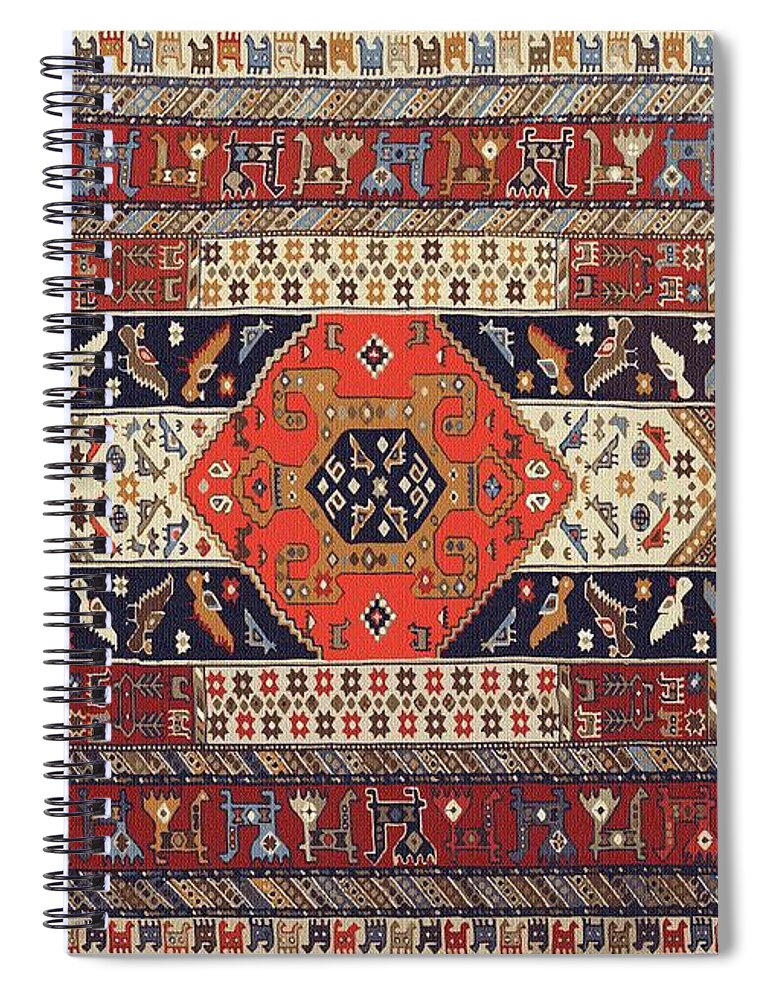 Carpet Spiral Notebook featuring the digital art Carpet-297 by Mehran Akhzari