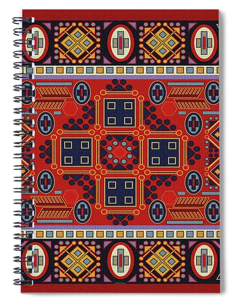  Spiral Notebook featuring the digital art Carpet-50 by Mehran Akhzari