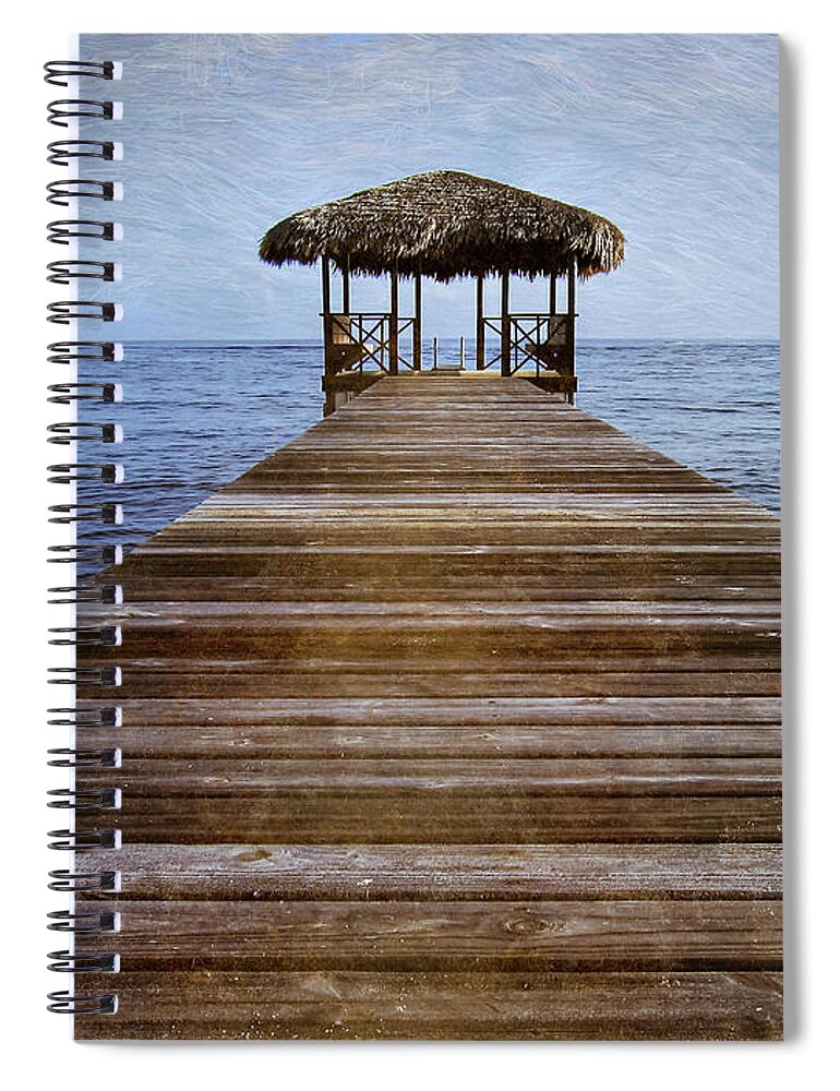 Caribbean Spiral Notebook featuring the photograph Carribean Dock in Morning by Mary Lee Dereske