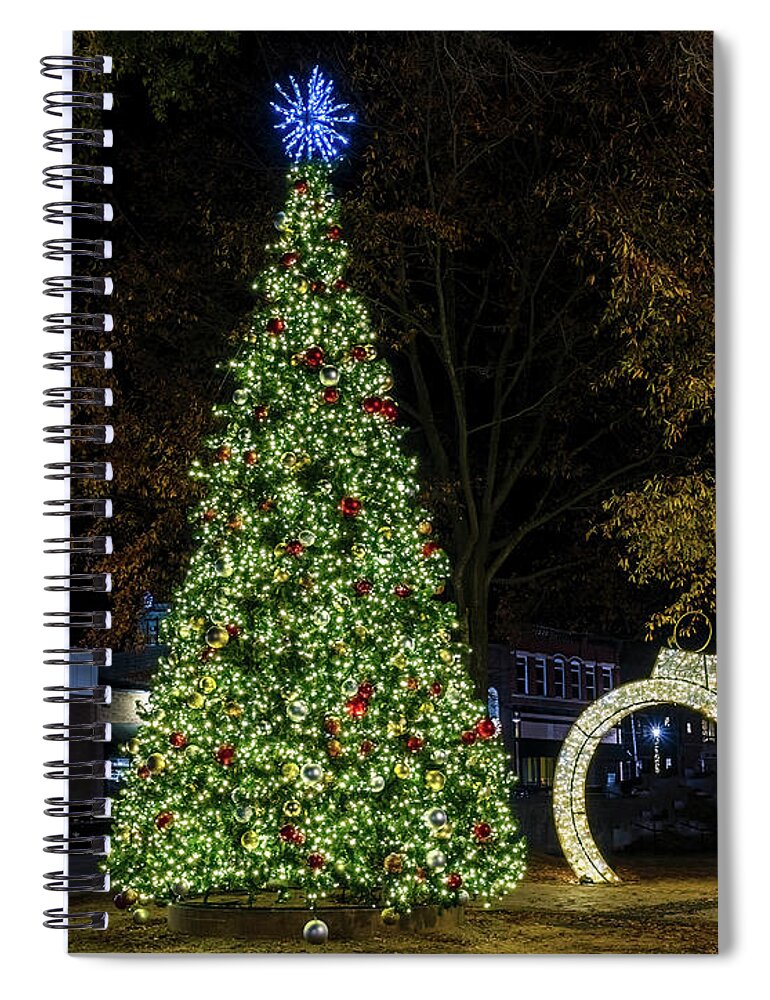 Cartersville Spiral Notebook featuring the photograph Cartersville Christmas Tree by Nick Zelinsky Jr