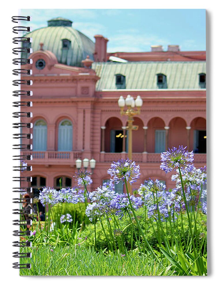 Buenos Aires Spiral Notebook featuring the photograph Casa Rosada by Wilko van de Kamp Fine Photo Art