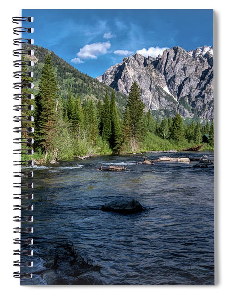 Wyoming Spiral Notebook featuring the photograph Cascade Creek, Grand Tetons National Park by Marcy Wielfaert