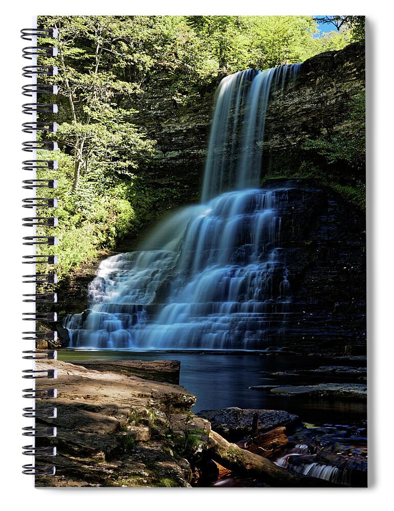 Cascades Falls Spiral Notebook featuring the photograph Cascades Falls, Virginia by Doolittle Photography and Art