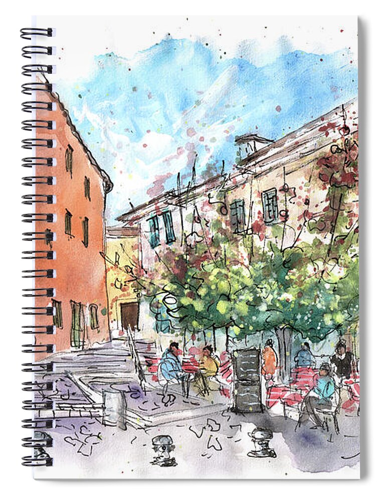 France Spiral Notebook featuring the painting Cassis By Marseille 03 by Miki De Goodaboom