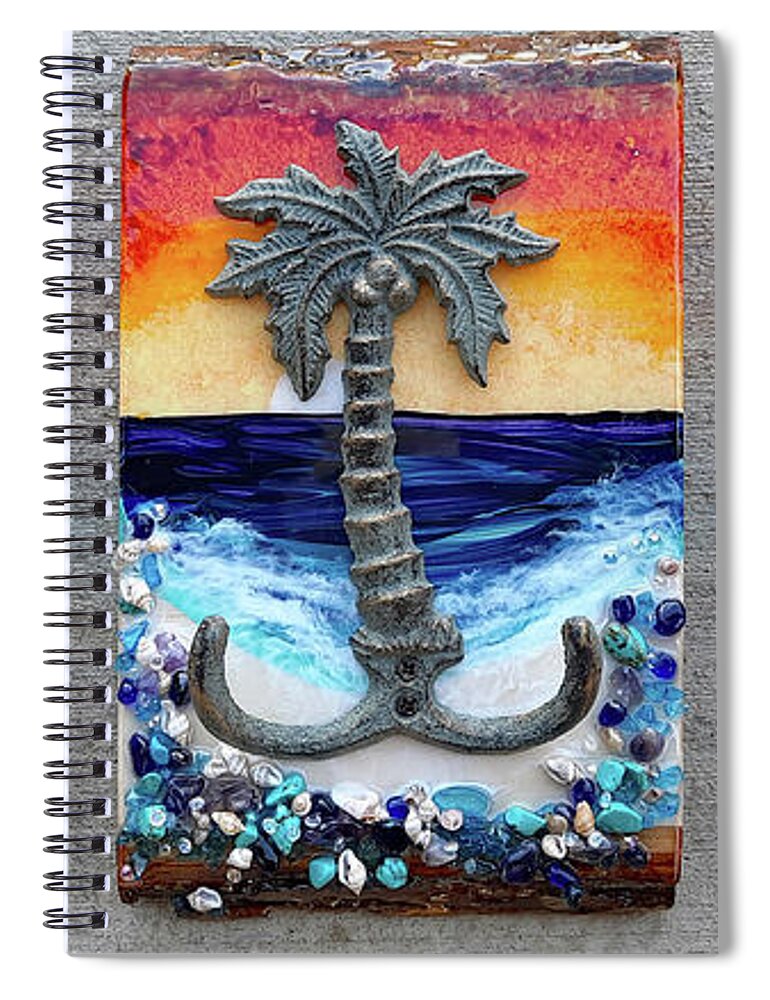  Spiral Notebook featuring the mixed media Cast Iron Hooks by Lori Sutherland
