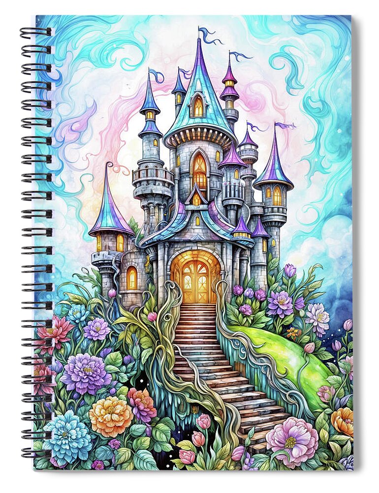 Fairy Spiral Notebook featuring the digital art Castle 4 by Frances Miller