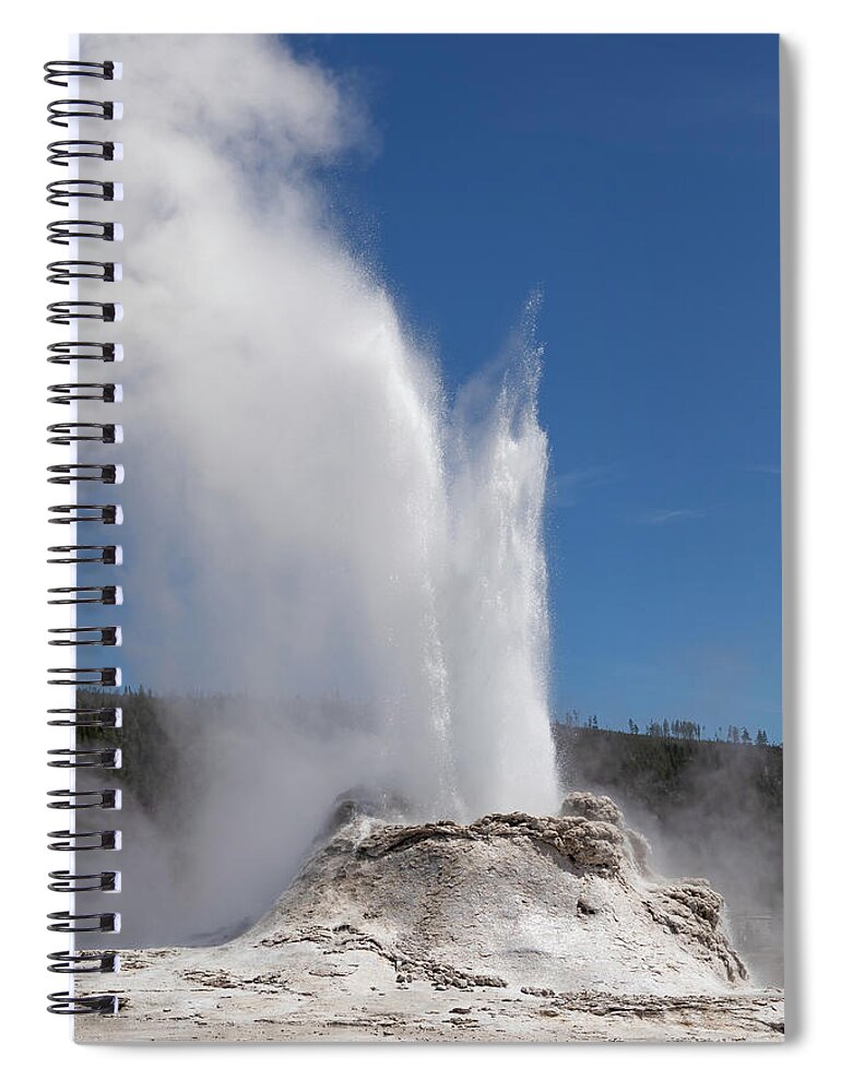 Yellowstone Spiral Notebook featuring the photograph Castle Geyser by James Marvin Phelps