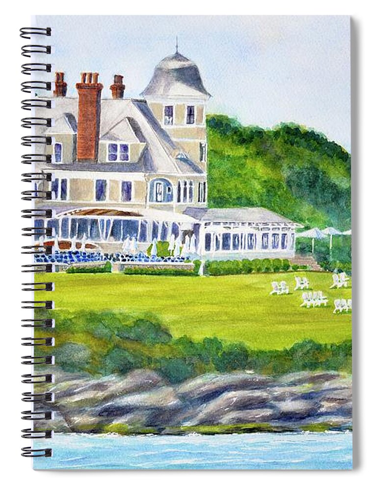 Castle Hill Spiral Notebook featuring the painting Castle Hill Inn, Newport, RI by Patty Kay Hall