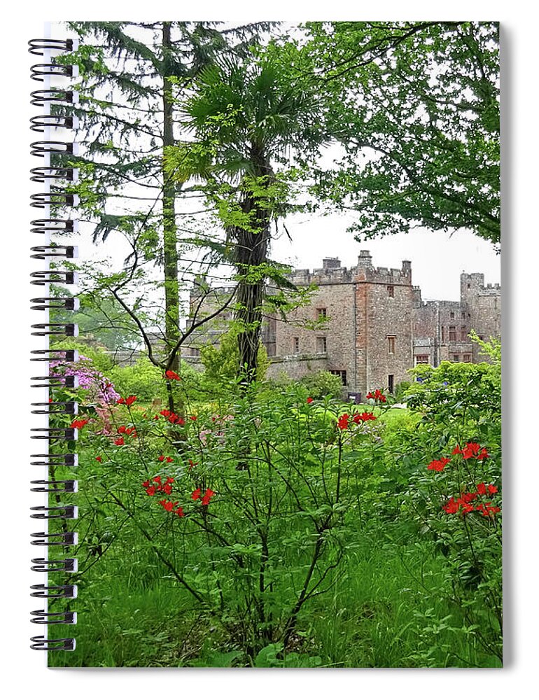 Castle Spiral Notebook featuring the digital art Castle in Lake District, UK by Nancy Olivia Hoffmann