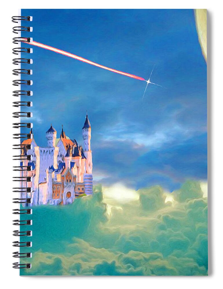 Fun Spiral Notebook featuring the painting Castle on a Cloud by Trask Ferrero