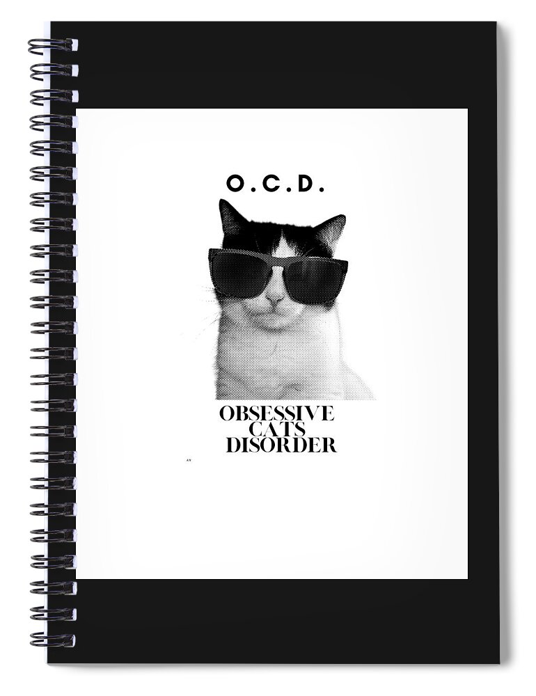 Cat Lover Spiral Notebook featuring the digital art Cat Lover Gift Ideas by Caterina Christakos