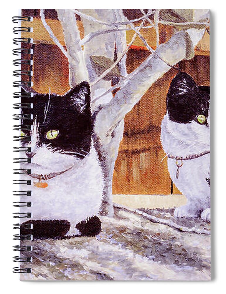 Cats Spiral Notebook featuring the painting Cat Painting by Douglas Castleman