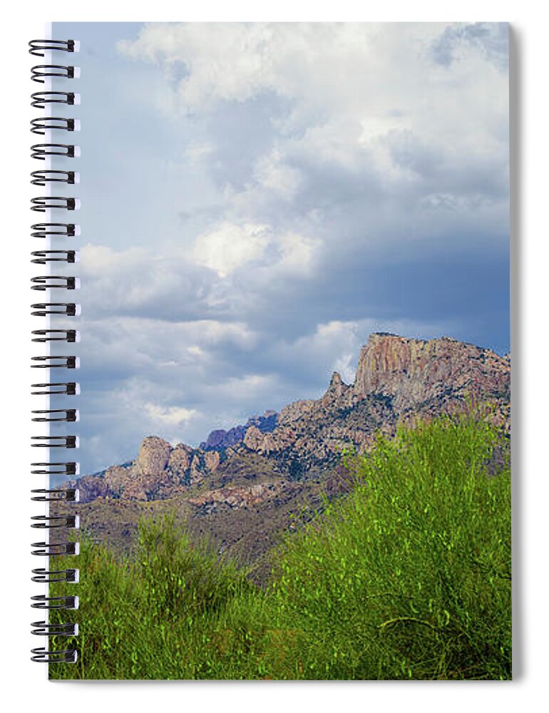 Arizona Spiral Notebook featuring the photograph Catalina Monsoon 25108 by Mark Myhaver