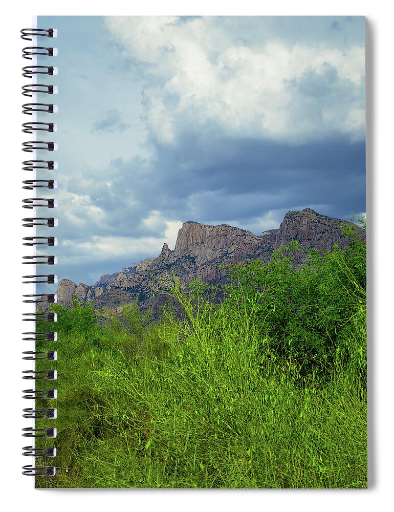 Arizona Spiral Notebook featuring the photograph Catalina Monsoon v25111 by Mark Myhaver