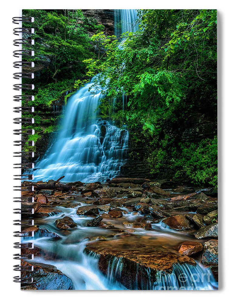 Cathedral Falls Spiral Notebook featuring the photograph Cathedral Falls in Morning Shade by Thomas R Fletcher