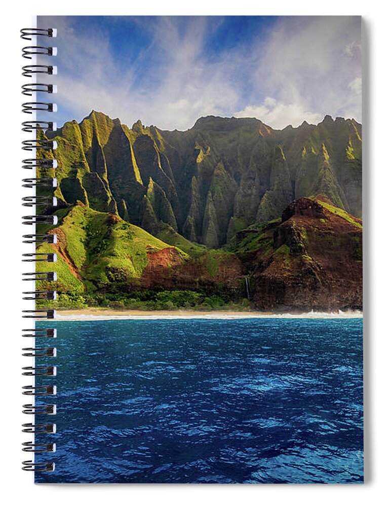 Na Pali Spiral Notebook featuring the photograph Cathedrals by Stephen Kennedy