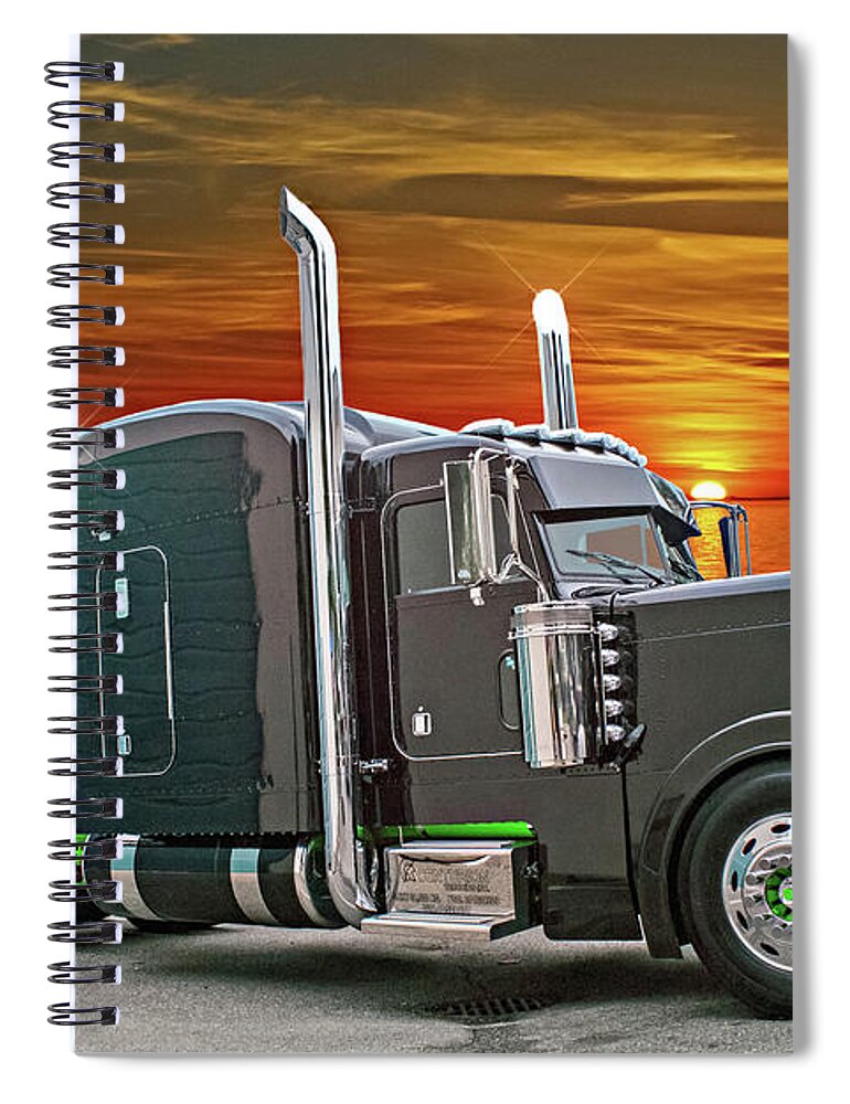 Big Rigs Spiral Notebook featuring the photograph Catr1550-21 by Randy Harris