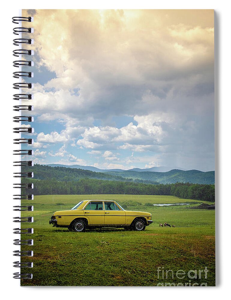 Field Spiral Notebook featuring the photograph Caught in a Storm Vermont by Edward Fielding