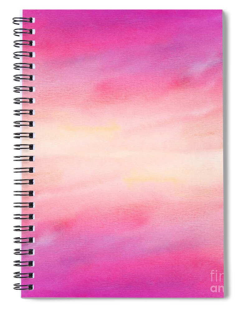 Watercolor Spiral Notebook featuring the digital art Cavani - Artistic Colorful Abstract Pink Watercolor Painting Digital Art by Sambel Pedes