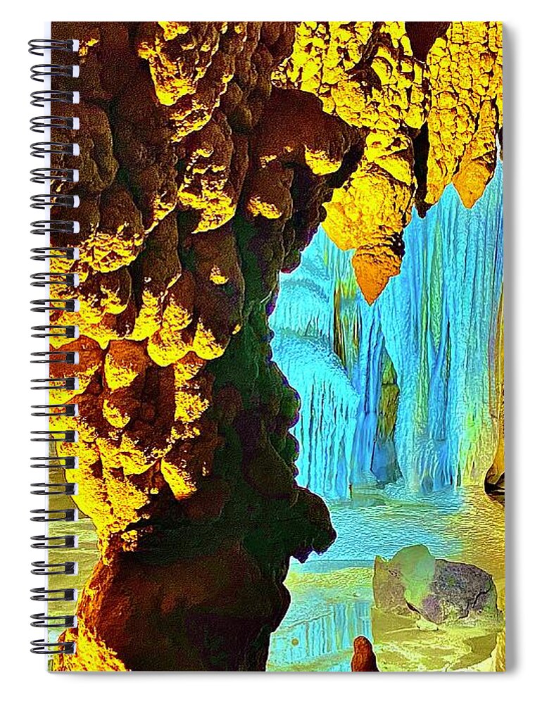 Missouri Spiral Notebook featuring the photograph Cave Colors by Michael Oceanofwisdom Bidwell