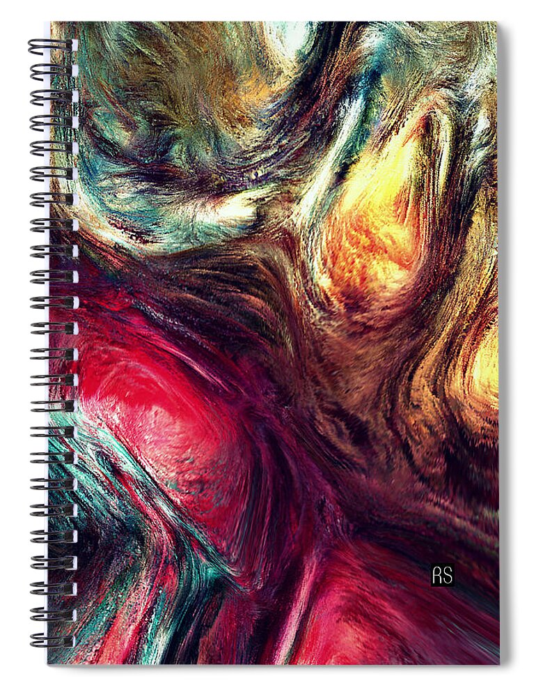 Abstract; Cavern; Ali Baba; Modern; Contemporary; Set Design; Gallery Wall; Art For Interior Designers; Book Cover; Wall Art; Album Cover; Cutting Edge; Interior Art; Interior Design Spiral Notebook featuring the painting Caverne de ali baba by Rafael Salazar