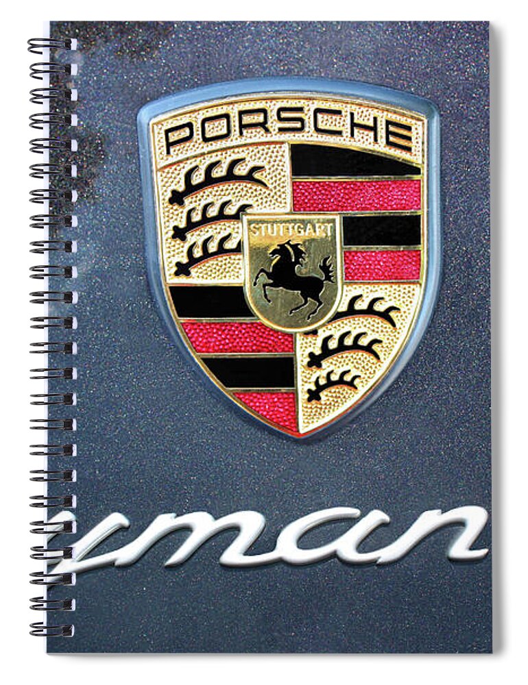 Porsche Spiral Notebook featuring the photograph Cayman S by Kristin Elmquist