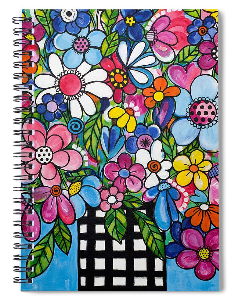 Bouquet Spiral Notebook featuring the painting Celebration in a Vase by Beth Ann Scott